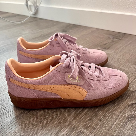 Puma Shoes - Puma Palermo Suede Sneakers Shoes 9 Lavender Purple Peach
